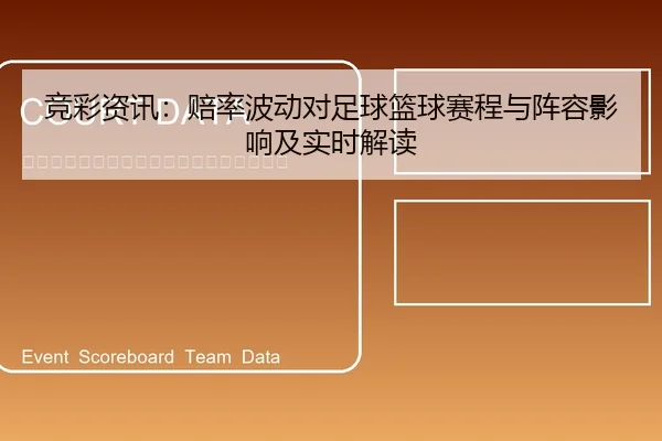 竞彩资讯：赔率波动对足球篮球赛程与阵容影响及实时解读